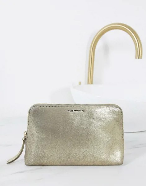 Кожаная косметичка на молнии Paul Costelloe-Медный