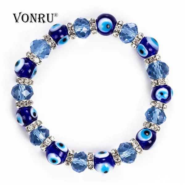 Турецкий злой глаз Браслет Murano стекла турецкий глаз бисер браслет для женщин ручной синий браслет