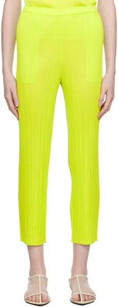 Зеленый New Colorful Basics 3 Брюки Желтый Pleats Please Issey Miyake