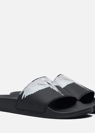 Мужские сланцы Marcelo Burlon Wings Slider, цвет чёрный, размер 41 EU