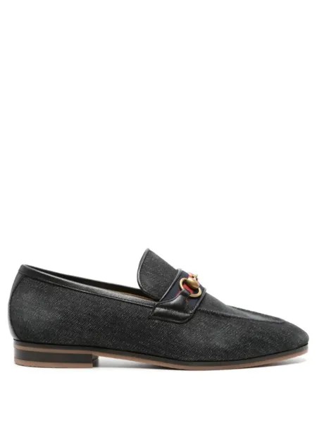Gucci джинсовые лоферы с пряжкой Horsebit, черный