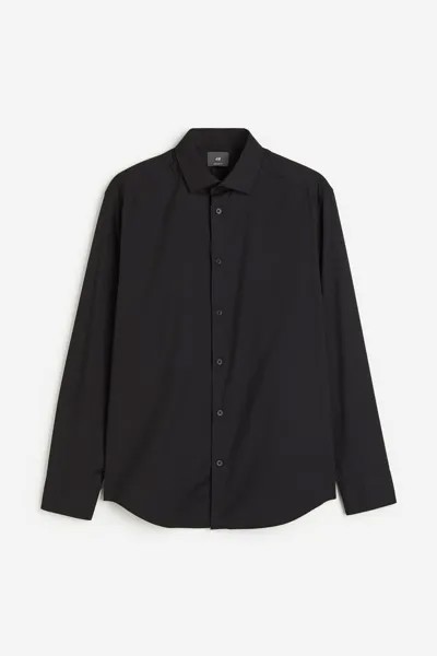 Рубашка мужская H&M 1025664002 черная 3XL (доставка из-за рубежа)