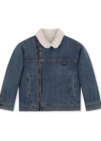 Dolce & Gabbana Kids джинсовая куртка с меховым воротником