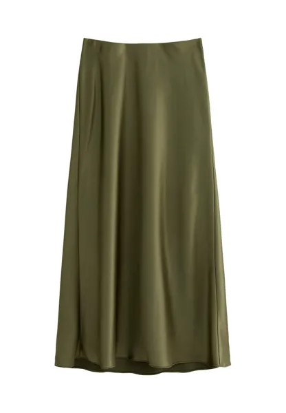 Юбка-колокольчик Bias Cut Midi New Look, оливковый