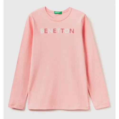Лонгслив UNITED COLORS OF BENETTON, размер 160 (EL), розовый