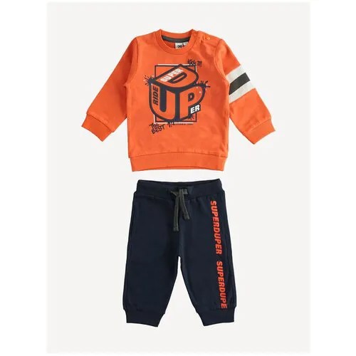 Комплект (свитшот, спортивные брюки) iDO, размер 6A, цвет оранжевый