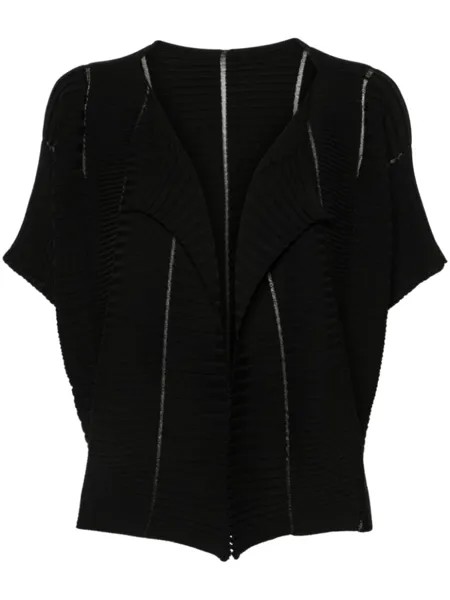Issey Miyake кардиган в рубчик, черный