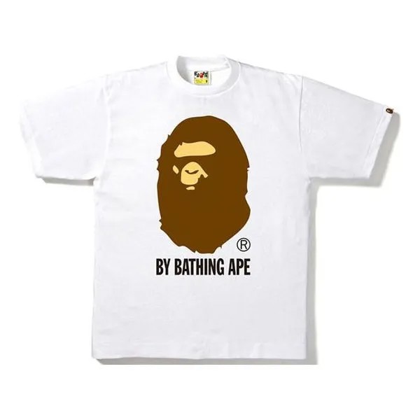 Футболка BAPE By Bathing Tee White Brown Ape Head Short Sleeve Unisex, белый