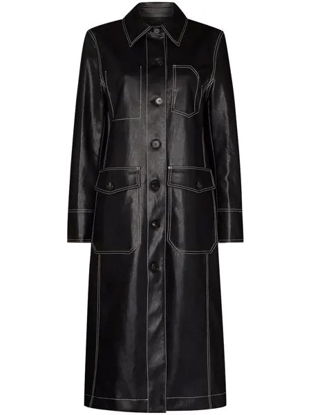 LVIR contrast-stitch buttoned coat