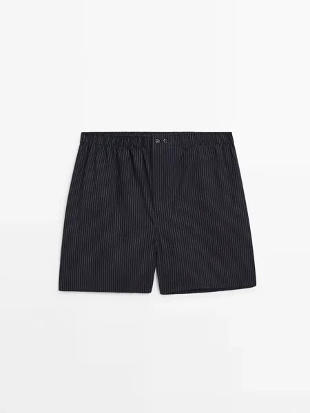 Полосатые хлопковые боксеры Massimo Dutti, синий
