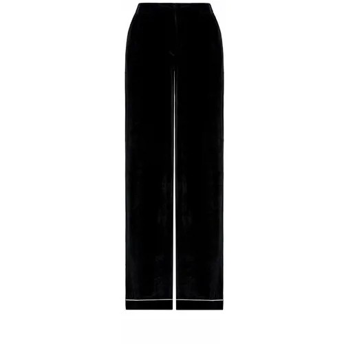 Брюки  Alberta Ferretti, прямой силуэт, вечерний стиль, пояс на резинке, размер 42, черный