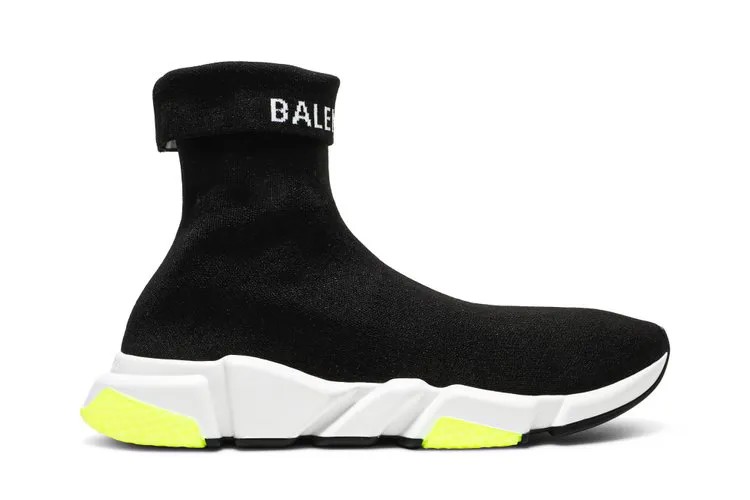Кроссовки Balenciaga Speed Sneaker Cuffed 'Black Yellow', черный