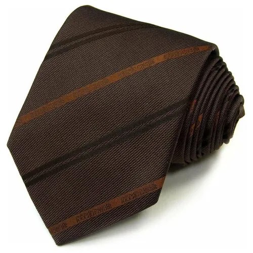 Коричневый галстук под сорочку с шоколадными полосками Roberto Cavalli 824422