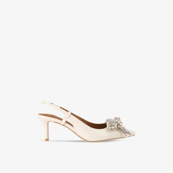 Туфли Belgravia на каблуке-рюмочке из кожи с бантом Kurt Geiger London, белый