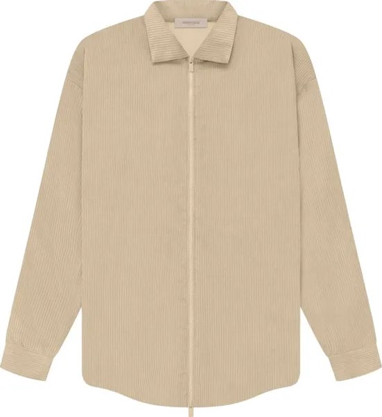 Рубашка Fear of God Essentials Corduroy Shirt Jacket 'Sand', загар