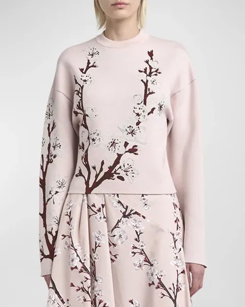 Жаккардовый свитер Cherry Blossom Alexander McQueen, цвет Red