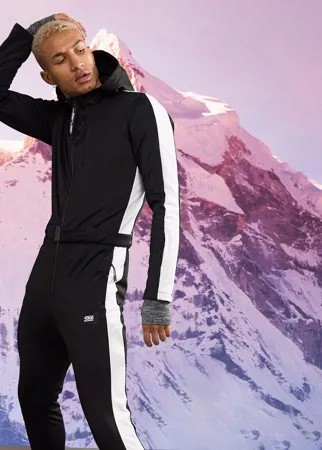 Горнолыжный комбинезон узкого кроя с полосками по бокам ASOS 4505 ski-Черный