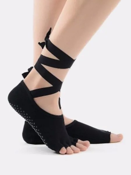 Женские пальцы ног Yoga Носки Балетные спортивные кружевные нескользящие открытые ступни Yoga Носки