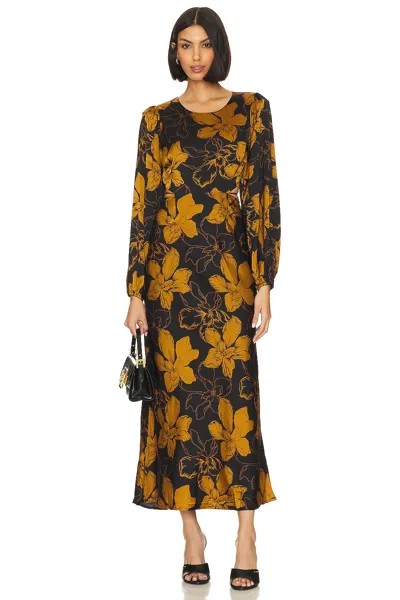 Платье ASTR the Label Quinn, цвет Black & Mustard Floral
