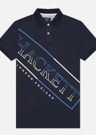 Мужское поло Hackett Graphic Lettering, цвет синий, размер S