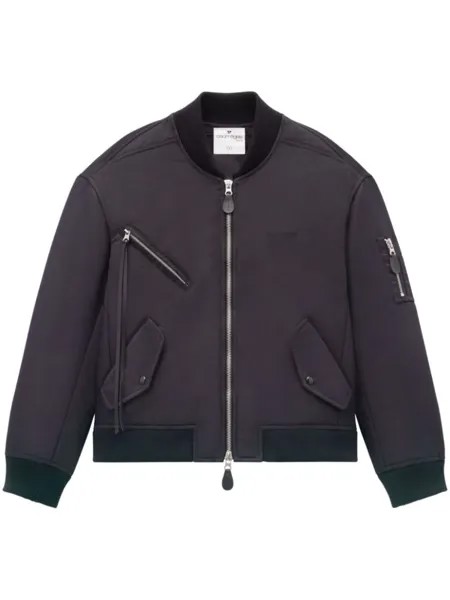 Courrèges бомбер с вышитым логотипом, черный