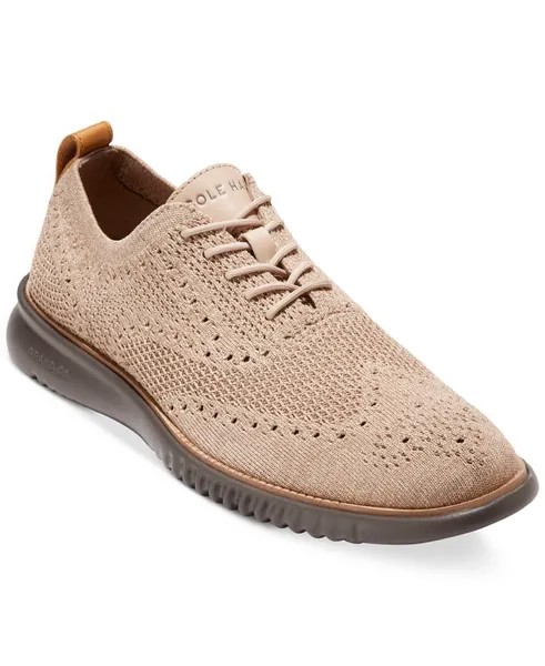 Мужские трикотажные оксфорды 2.ZERØGRAND Stitchlite Cole Haan, тан/бежевый