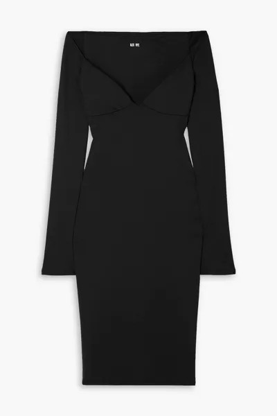 Платье Jansen из эластичного джерси с открытыми плечами ALIX NYC, черный