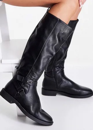 Черные сапоги в стиле сапог для верховой езды ASOS DESIGN Cady-Черный цвет