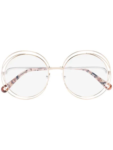 Chloé Eyewear очки в круглой металлической оправе