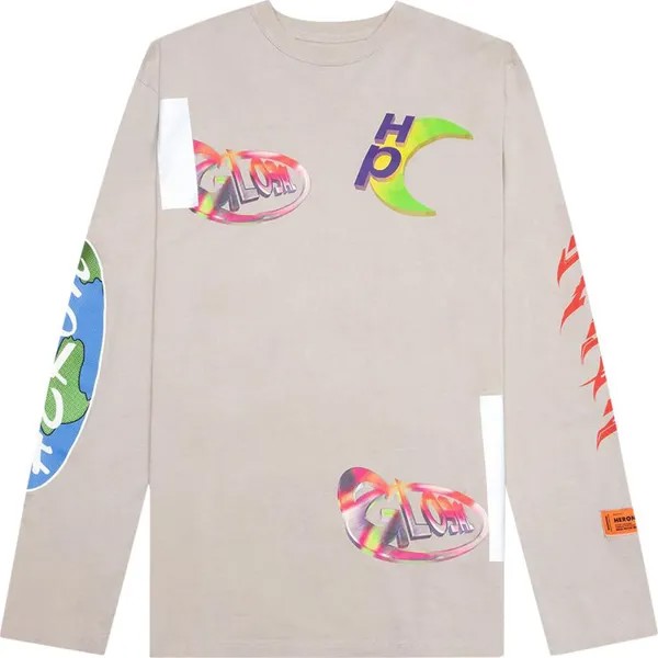 Лонгслив Heron Preston Global Collage Long-Sleeve Tee 'Grey/Blue', серый