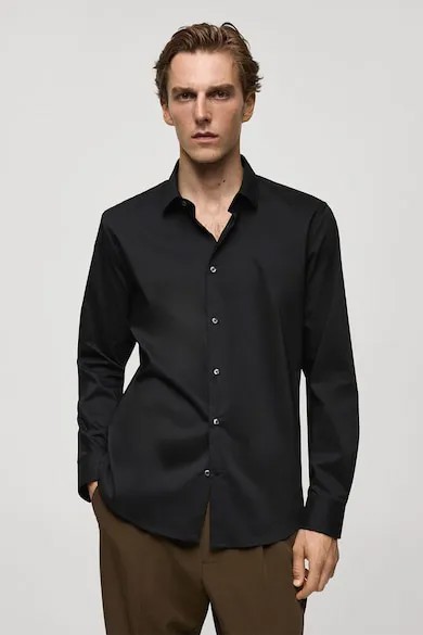 Игровая рубашка стандартного кроя Mango, черный