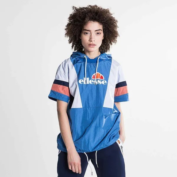 Женская худи с коротким рукавом Ellesse Marianna, сине-белая, для активного отдыха, спортивная одежда
