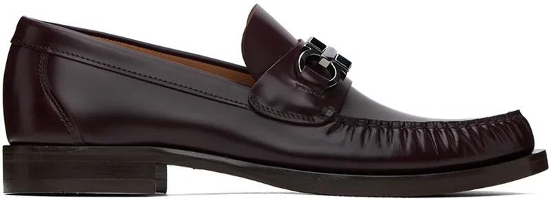 Бордовые лоферы Ferragamo Gancini