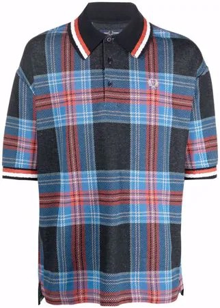 FRED PERRY рубашка поло оверсайз в клетку тартан