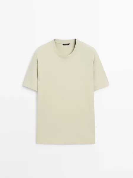 Футболка с короткими рукавами и круглым вырезом Massimo Dutti, зеленый