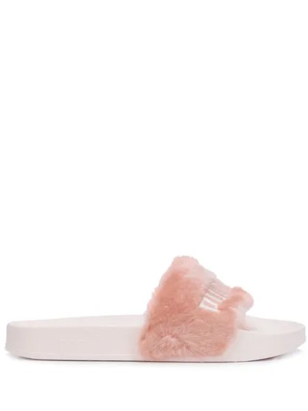Шлепанцы с меховой отделкой Fenty X Puma, розовый