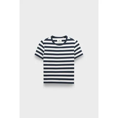 Футболка DENIMIST striped baby t ecru/navy wide stripe, размер 44, мультиколор