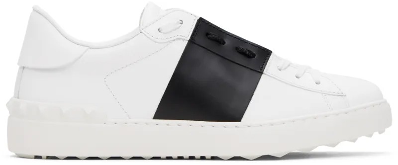 Бело-черные открытые кроссовки Valentino Garavani