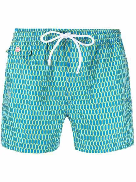 Kiton плавки-шорты с графичным принтом