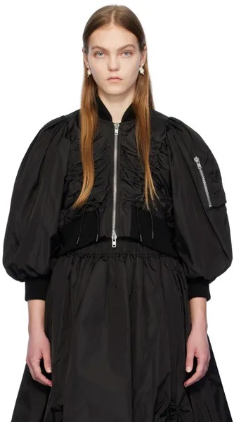 Черный укороченный бомбер Simone Rocha