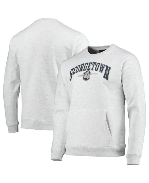 Мужская серая меланжевая толстовка georgetown hoyas upperclassman pocket pullover sweatshirt League Collegiate Wear, мульти