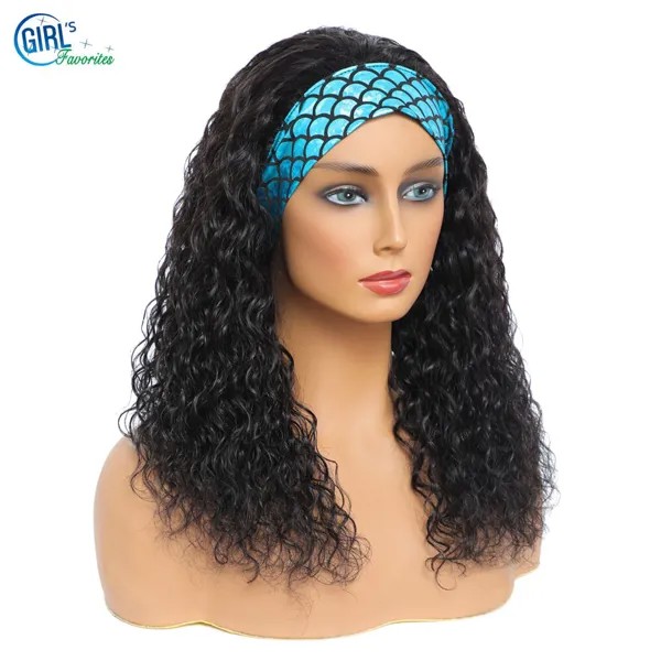 Высококачественная бразильская повязка на голову, парик из волнистых человеческих волос, бесклеевой парик для женщин, 150, 180 плотность, воло...