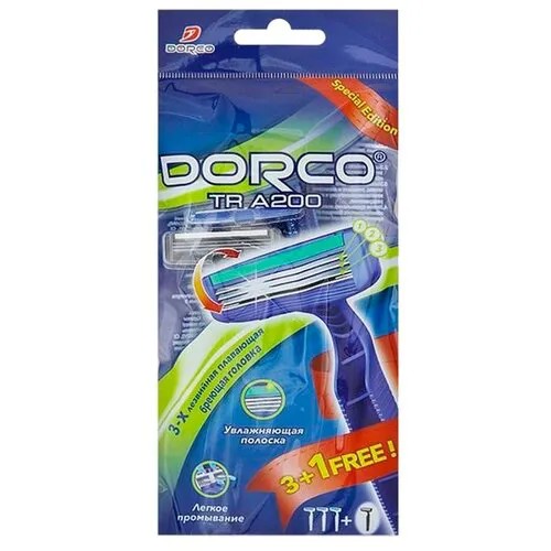 Бритвенный станок Dorco TR A200, 3+1 шт.