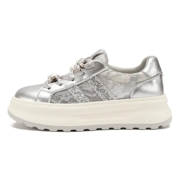 Кроссовки D:FUSE SCANDINAVIA Lifestyle Shoes Women's Low-top Silver, серебряный