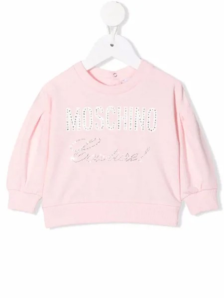 Moschino Kids толстовка с заклепками и логотипом
