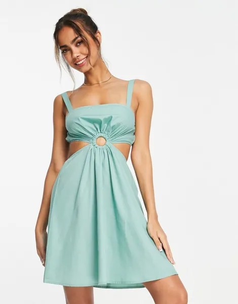 Зеленое пляжное платье с вырезами Urban Threads