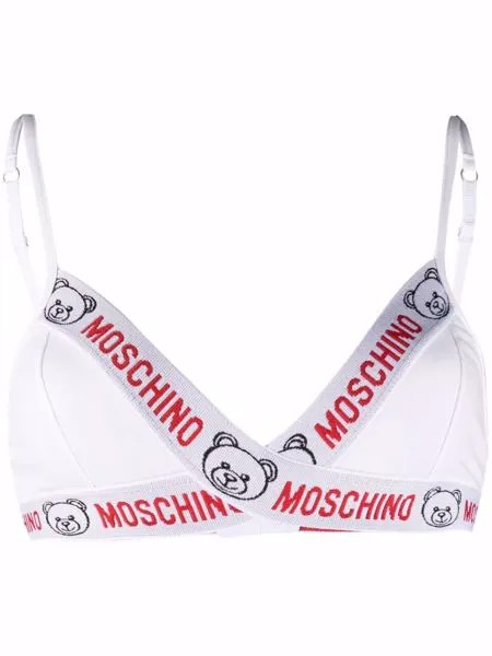 Moschino бюстгальтер с треугольными чашками и логотипом