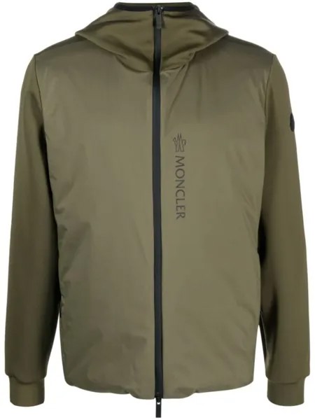 Moncler бомбер с логотипом, зеленый