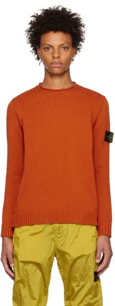 Оранжевый свитер с круглым вырезом Stone Island