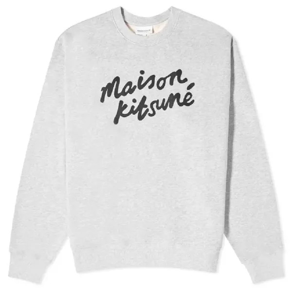 Толстовка Maison Kitsune Handwriting Comfort Crew, серый